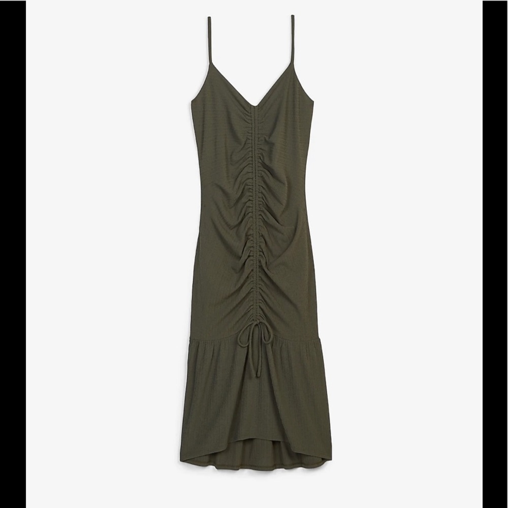 Cinched front midi dress from express